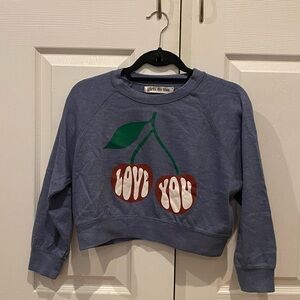 Blue Cherry Graphic Sweatshirt - 'Love You'
